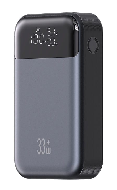 10KCD22101 USAMS power bank CD221 με οθόνη, 2x θύρες εξόδου, 10000mAh, PPS 33W, γκρι - Image 1