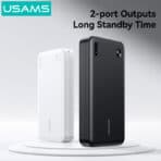 USAMS power bank CD254, 2x θύρες εξόδου, 20000mAh, 10W, μαύρο - Image 2