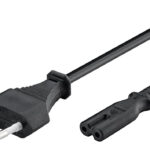 POWERTECH καλώδιο τροφοδοσίας CAB-P021 2pin, copper, 1.5m, μαύρο, 5τμχ