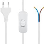 POWERTECH καλώδιο τροφοδοσίας CAB-P041 με διακόπτη, 2x 0.75mm², 1.5m, λευκό