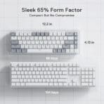 Redragon K631WG-RGB (White/Grey)-Gaming πληκτρολόγιο - Image 4