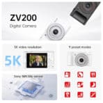 SJCAM compact φωτογραφική μηχανή ZV200, 12MP, 16x ψηφιακό zoom, μαύρη - Image 2