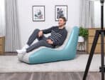 BESTWAY φουσκωτή πολυθρόνα 75127, 133x79x88cm, γαλάζια/λευκή - Image 2