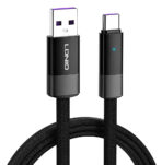 LDNIO καλώδιο USB-C σε USB LS242Q, flat, 100W, 480Mbps, 2m, μαύρο