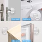 HOME USE στοπ πόρτας HUH-0263, αυτοκόλλητο, PU πλαστικό, 40x8mm, διάφανο, 4τμχ - Image 2
