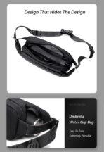 ARCTIC HUNTER τσάντα μέσης YB00029, 2.5L, μαύρη - Image 2