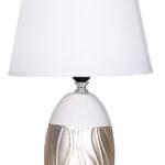 POWERTECH επιτραπέζιο φωτιστικό HLL-0137, E27 κεραμική βάση, λευκό/χρυσό