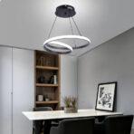 POWERTECH LED φωτιστικό οροφής HLL-0154, 25W, 4000K, Φ40cm, 1m, μαύρο - Image 2
