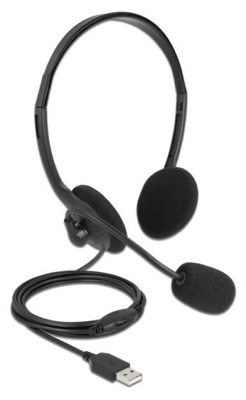 DELOCK headphones με μικρόφωνο