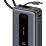 USAMS power bank CD243 με καλώδιο USB-C, 2x θύρες εξόδου, 20000mAh, 65W, γκρι