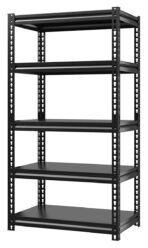 HOME USE μεταλλική ραφιέρα HUH-0248 με 5 ράφια, 90x40x183cm, μαύρη