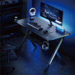 POWERTECH gaming γραφείο PT-1498 με RGB φωτισμό, 120x60x75cm, μαύρο - Image 2