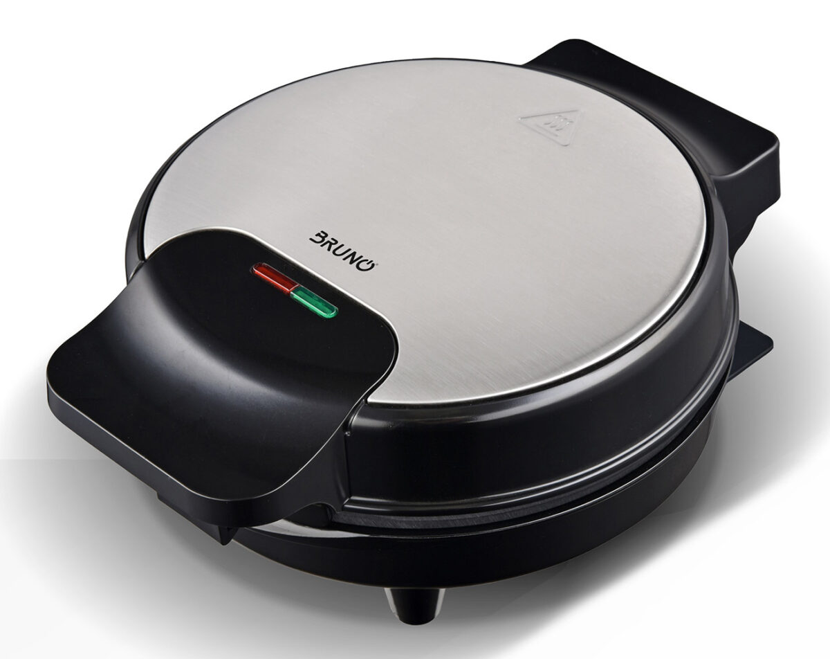 BRUNO BRN-0253 Βαφλιέρα 1000W, στρόγγυλη 19εκ., βαθιά, inox-μαύρη - Image 1