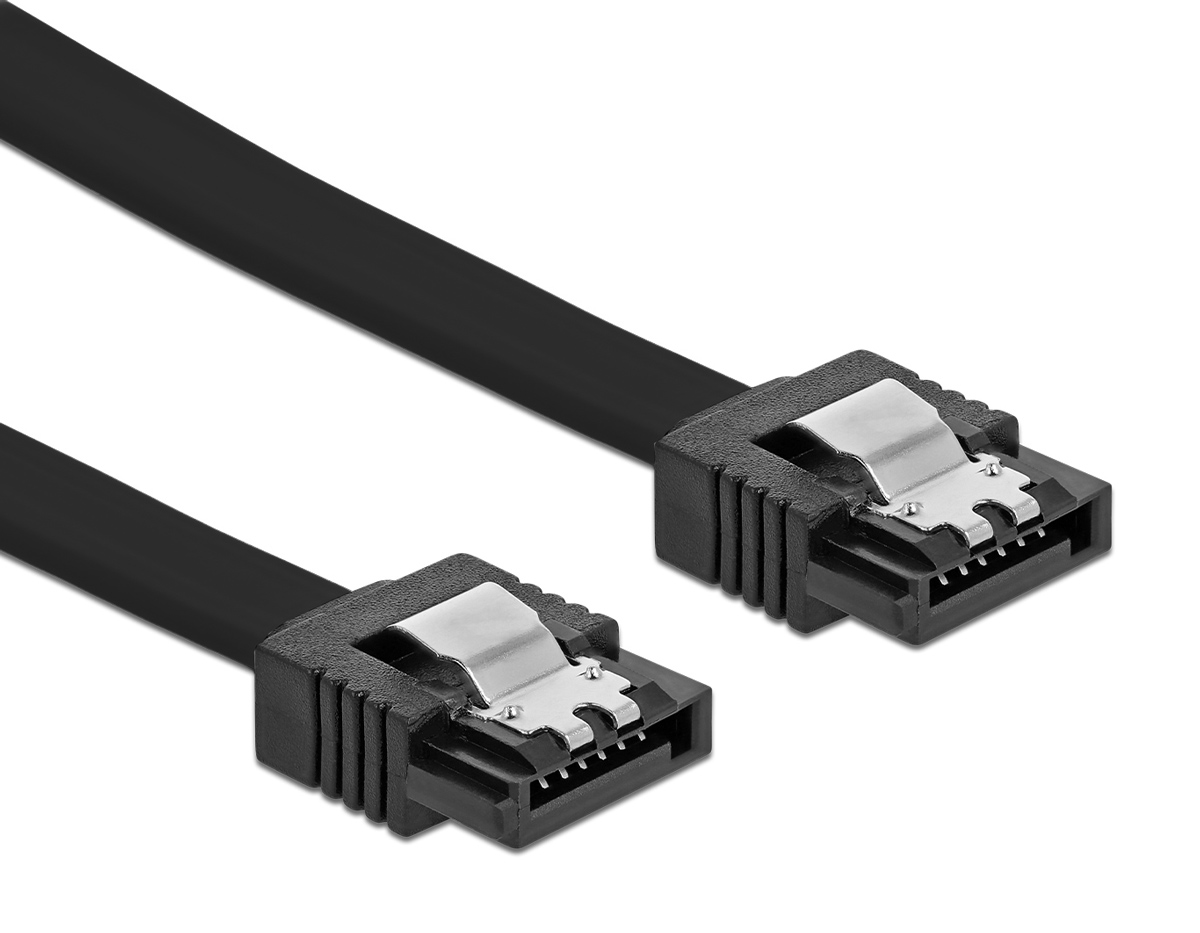 CAB-W049 POWERTECH καλώδιο SATA III CAB-W050, 6 Gb/s, 0.50m, μαύρο - Image 1