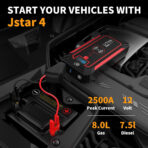 UTRAI εκκινητής μπαταρίας αυτοκινήτου JSTAR-4 με φακό, 12V/2500A, 16000mAh - Image 2