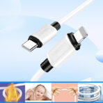 KAKUSIGA καλώδιο Lightning σε USB-C KSC-998, σιλικόνης, 30W, 480Mbps, 1m, μαύρο - Image 2