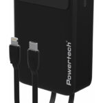 POWERTECH power bank PT-1504 με καλώδια & οθόνη, 20000mah, 22.5W, μαύρο