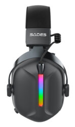 SADES gaming headset Defender, ασύρματα & ενσύρματα, 50mm, 1050mAh, RGB, multi-platform, μαύρο - Image 2