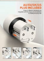 LDNIO φορτιστής τοίχου Q2319 με καλώδιο USB-C, EU/UK/US/AU βύσμα, USB/USB-C, 30W, γκρι - Image 2