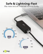 GOOBAY αντάπτορας δικτύου 76579, USB-C, 1000Mbps Ethernet, μαύρος - Image 2