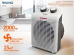 BRUNO 2 σε 1 αερόθερμο δωματίου BRN-0211, 2000W, με ανεμιστήρα, λευκό - Image 2