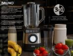 BRUNO Μπλέντερ 3 σε 1 προηγμένων λειτουργιών, BRN-0254, 1500W, 1.8L γυάλινη κανάτα, 6 λεπίδες, inox-μαύρο - Image 2