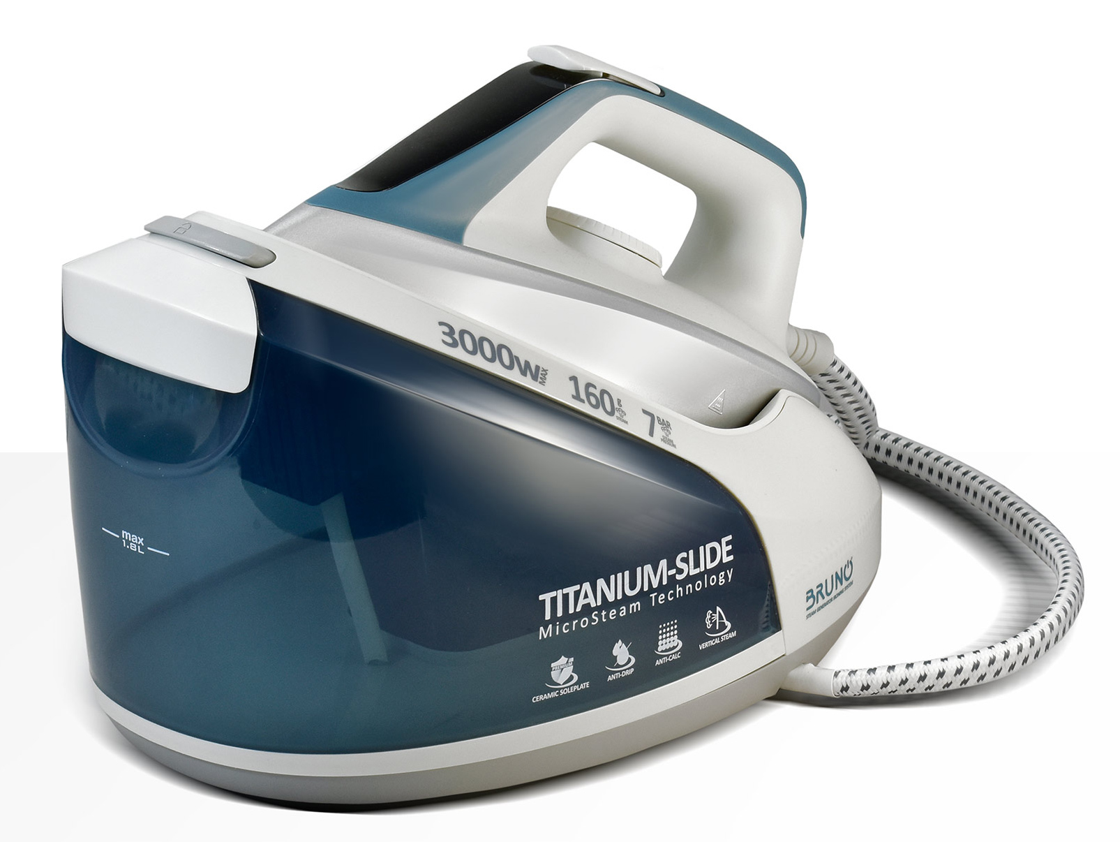 BRN-0260-01 BRUNO BRN-0260 Σύστημα σιδερώματος, πίεσης 7bar με δοχείο 1,8L, 3000W - Image 1