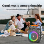 JYX φορητό ηχείο T26-T με 2x μικρόφωνα, 20W, 4000mah, LED, μαύρο - Image 2