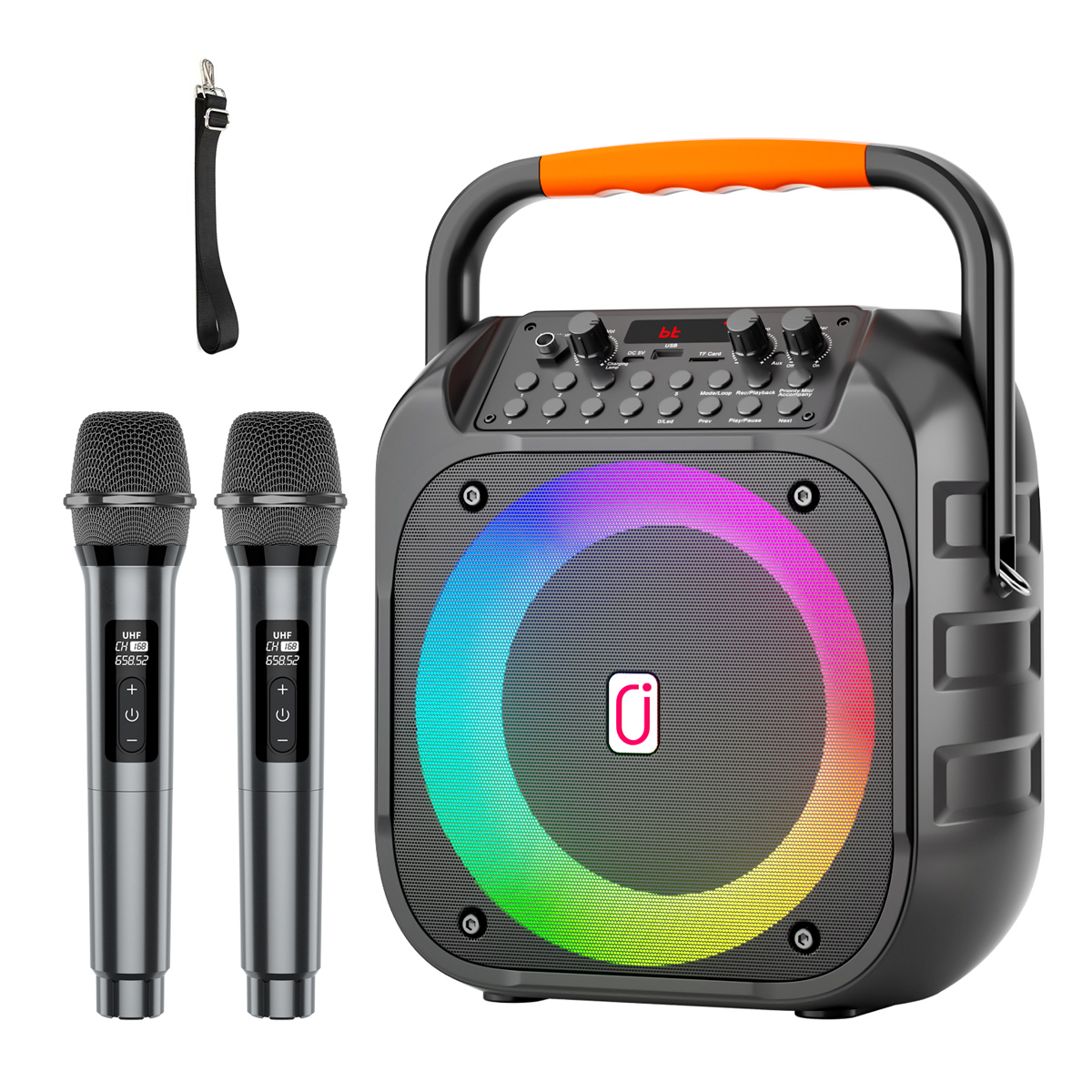 JYX-T26-T JYX φορητό ηχείο T26-T με 2x μικρόφωνα, 20W, 4000mah, LED, μαύρο - Image 1