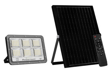 POWERTECH LED ηλιακός προβολέας PT-1456 με τηλεχειριστήριο, αισθητήρας κίνησης, 60W, 4000K, 750lm, IP66