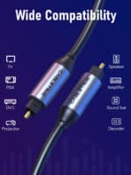 CABLETIME καλώδιο ήχου Toslink CT-AV380-P04GN, gold plated, 5mm, 3m, μαύρο - Image 2