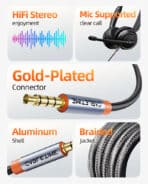 CABLETIME καλώδιο ήχου 3.5mm CT-AM35M, gold plated, 2m, μαύρο - Image 2