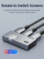 CABLETIME HDMI switch CT-HS4K2-AG, 2 σε 1, 4K/60Hz, bi-directional, γκρι - Image 2