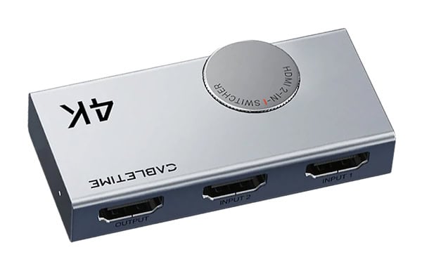 CT-HS4K2-AG CABLETIME HDMI switch CT-HS4K2-AG, 2 σε 1, 4K/60Hz, bi-directional, γκρι - Image 1