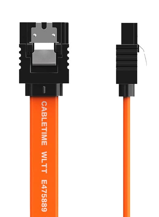 CT-SATA3-B0.5 CABLETIME καλώδιο SATA III CT-SATA3, 6Gbps, 0.50m, πορτοκαλί - Image 1