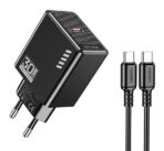 KAKUSIGA φορτιστής τοίχου KSC-1242 με καλώδιο USB-C, USB-C, 30W, μαύρος