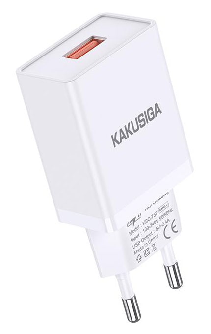 KSC-930-WH KAKUSIGA φορτιστής τοίχου KSC-930, USB, 2.4A, λευκός - Image 1