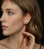 BAMOER σκουλαρίκια καρφωτά MSE085 με μοϊσσανίτη, ασήμι 925, ασήμι - Image 2