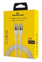 POWERTECH καλώδιο USB-C σε USB-C PTR-0167, PD 60W, copper, 1m, λευκό - Image 2
