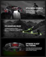 ZEBLAZE smartwatch Stratos 4 με φακό, heart rate, 1.43" AMOLED, GPS, 5 ΑΤΜ, MIL-STD-810H, μαύρο - Image 2