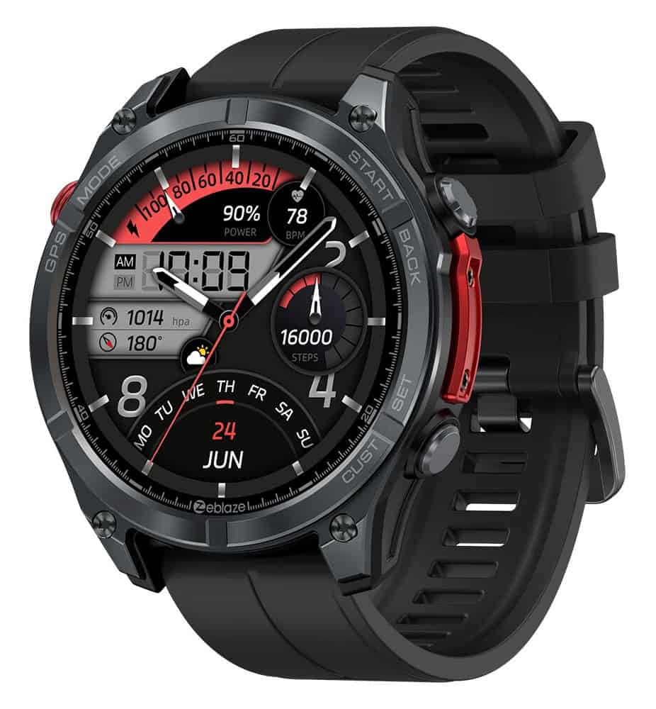 STRATOS4-BK ZEBLAZE smartwatch Stratos 4 με φακό, heart rate, 1.43" AMOLED, GPS, 5 ΑΤΜ, MIL-STD-810H, μαύρο - Image 1