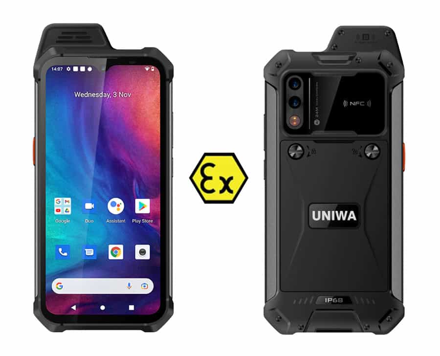 W888-HD UNIWA smartphone W888, 6.3" HD+, 4/64GB, ηχείο 2W, Atex Zone 2, IP68, μαύρο - Image 1