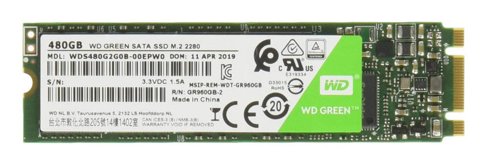 WDS480G2G0B-FR WD M.2 SATA III SSD Green WDS480G2G0B, 480GB, 545MBps, FR - Image 1