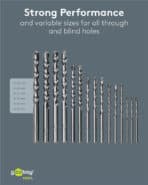 GOOBAY σετ τρυπάνια 77849 για τοίχο, χάλυβας άνθρακα/YG8, 3–10mm, κυλινδρικό, 15τμχ - Image 2