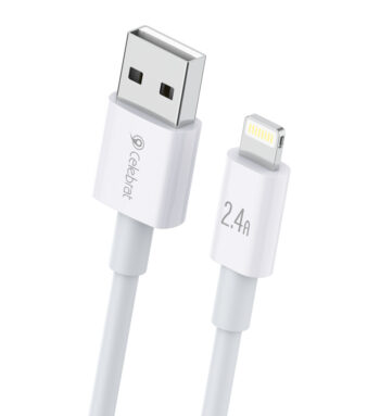 CELEBRAT καλώδιο Lightning σε USB CB-24L, 2.4A, 1.2m, λευκό