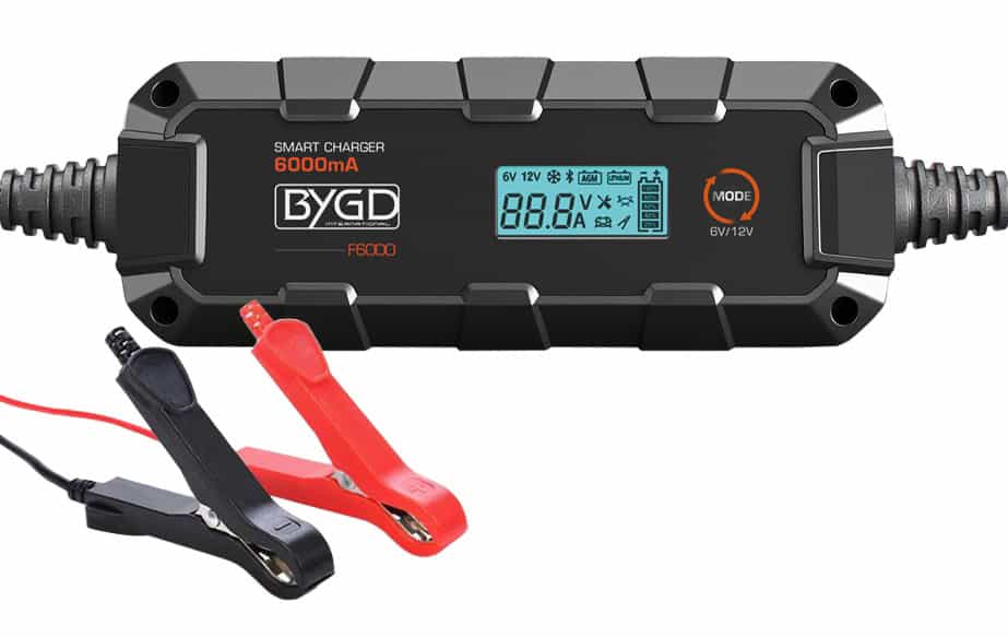 F6000 BYGD φορτιστής & συντηρητής μπαταρίας αυτοκινήτου F6000 με οθόνη, 6-12V/6A - Image 1
