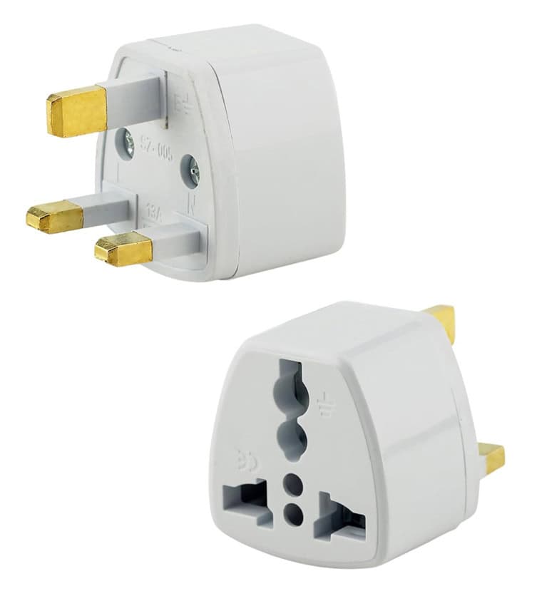 PT-1545 POWERTECH αντάπτορας ρεύματος PT-1545, UK/Universal, ατσάλι, λευκός - Image 1