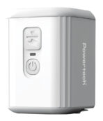 POWERTECH μίνι τρόμπα PT-1553 με φακό, 5W, επαναφορτιζόμενη, λευκή