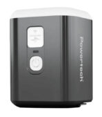 POWERTECH μίνι τρόμπα PT-1554 με φακό, 5W, επαναφορτιζόμενη, μαύρη