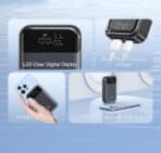 USAMS power bank CD221 με οθόνη, 2x θύρες εξόδου, 10000mAh, PPS 33W, γκρι - Image 2